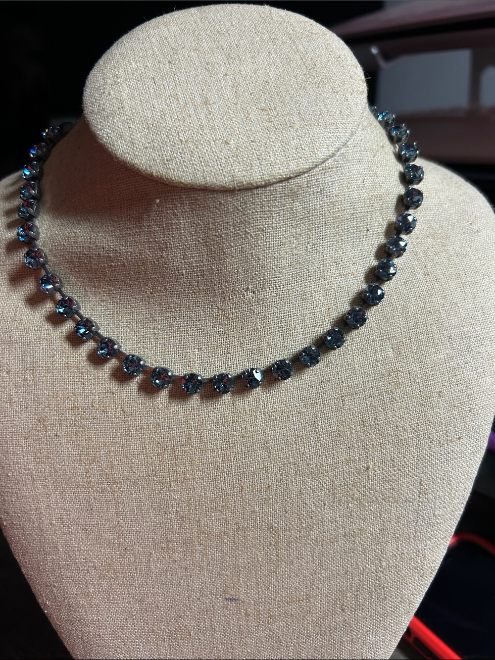 Crystal Tennis Necklace - Blue Crystal Accent Sabika Classics vol 4
